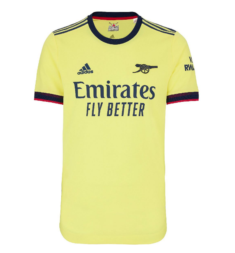 2021/22 Arsenal Away Yellow Soccer Jersey Shirt Player Version